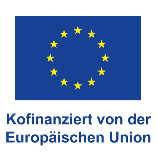 Unter der Flagge der europäischen Union ist zu lesen: "Kofinanziert von der Europäischen Union"