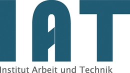 Das IAT-Logo über dem Schriftzug "Institut Arbeit und Technik"