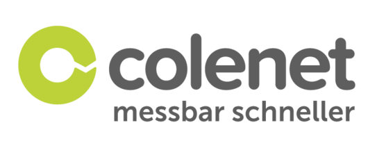 Das Colenet Logo mit dem Schriftzug "messbar schneller"